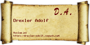 Drexler Adolf névjegykártya